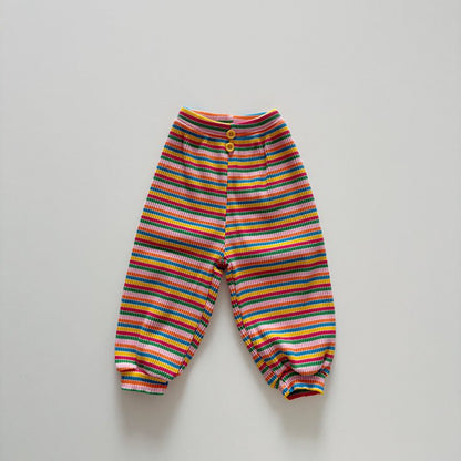 Toddler SP26 Multicolor Stripe Ribbed Jogger Pants (1-6y) - 2 Colors - AT NOON STORE