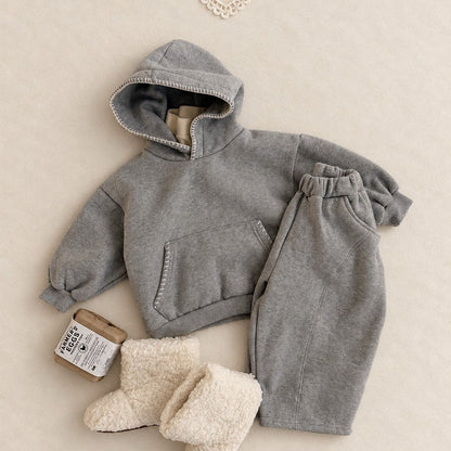Toddler FW26 Stitch Detail Barrel Sweatpants (1-7y) - Heather Gray