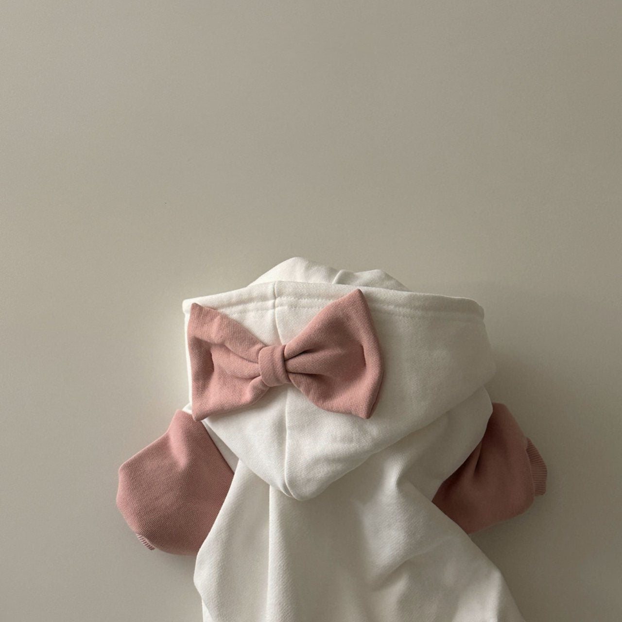 Baby Long Sleeve Pink Bow Hooded Romper (3-18m) - Pink - AT NOON STORE