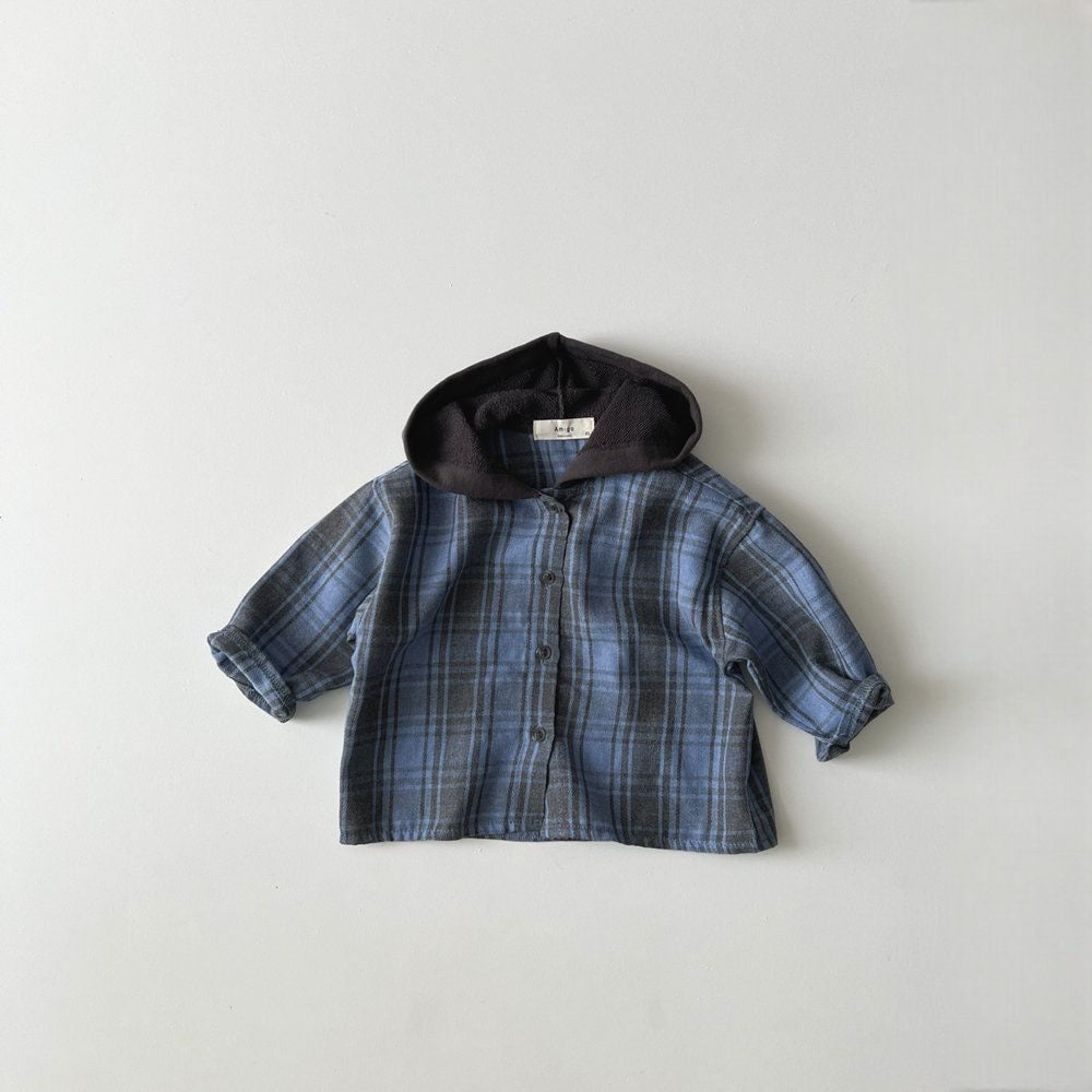 Toddler Plaid Hooded Shirt Jacket (1-6y) - 2 Colors