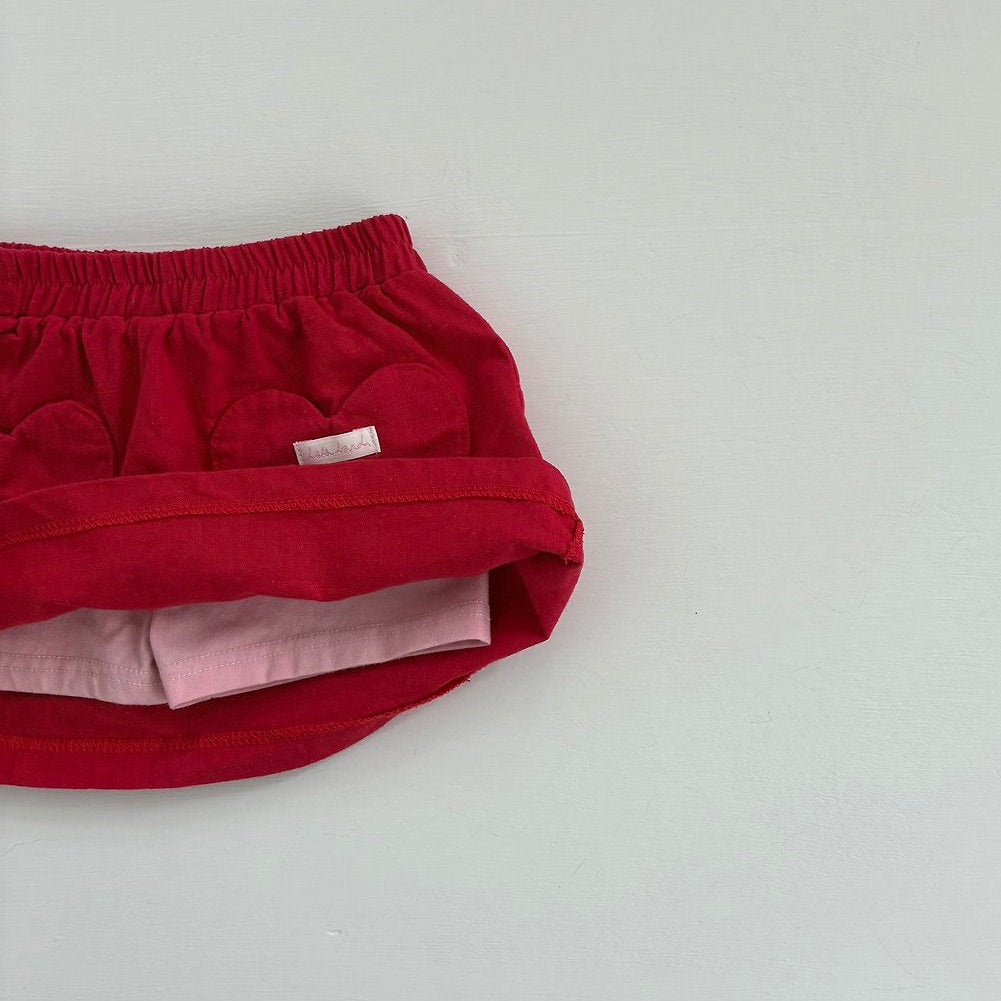 Toddler Land SS26 Heart Pocket Skort (1-6y) -  Red - AT NOON STORE
