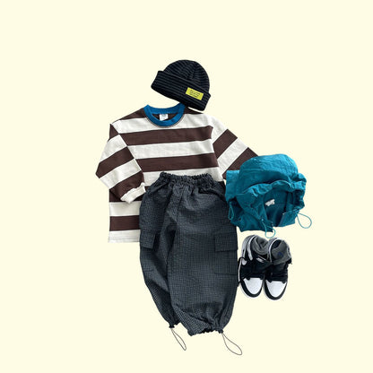 Toddler F26 Bold Stripe Long Sleeve Top (3-9y) -Brown