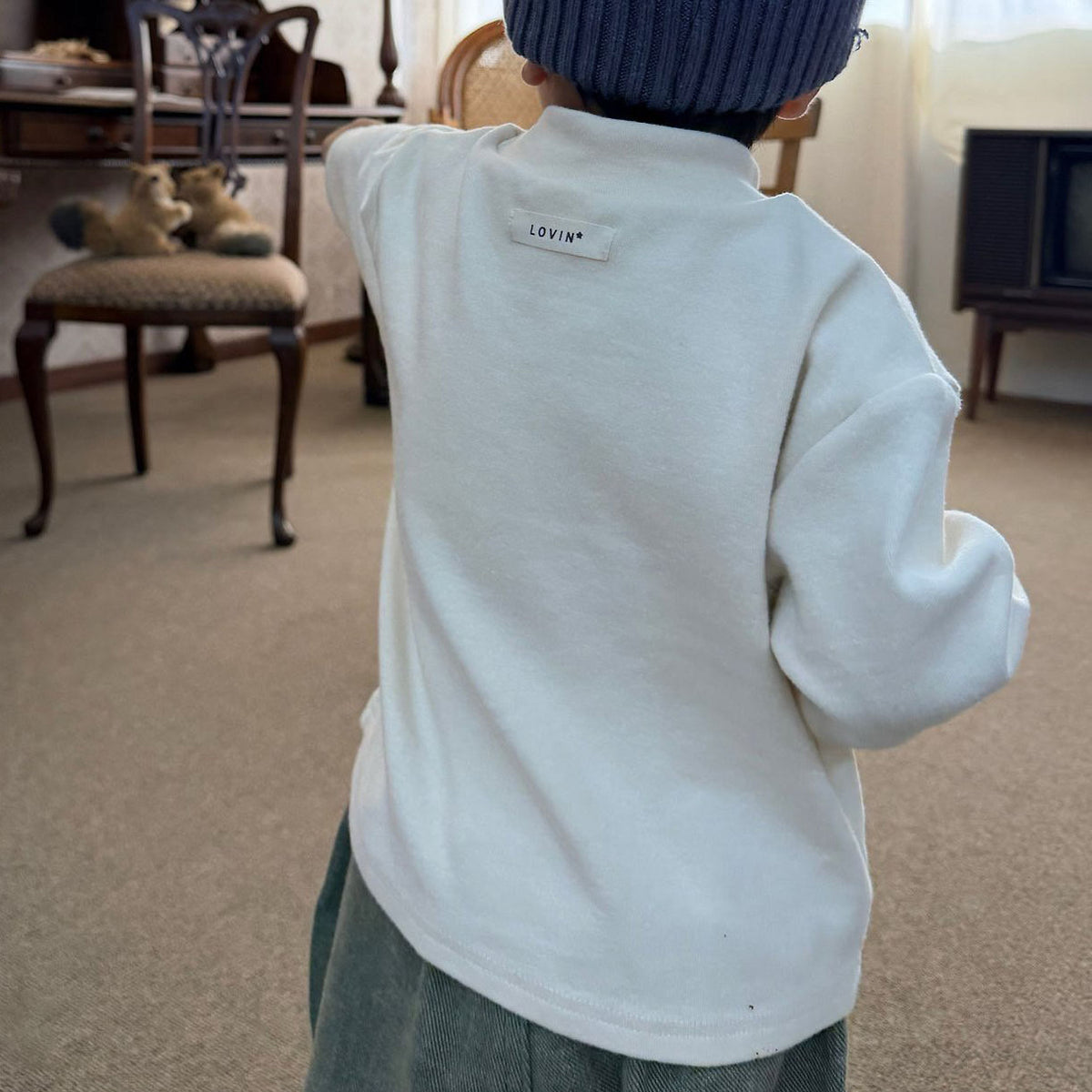 Toddler FW26 Mock Neck Long Sleeve Top (1-7y) - Cream