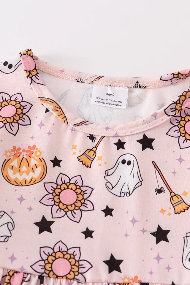 Pink Pumpkin Graphic Dress (1-6y) - Pink - AT NOON STORE