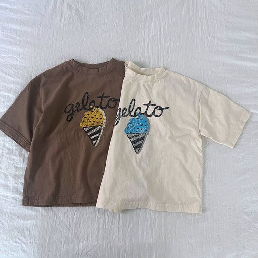 Toddler SS25 'gelato' Loose Fit Short Sleeve Top (3-8y) - 2 Colors - AT NOON STORE