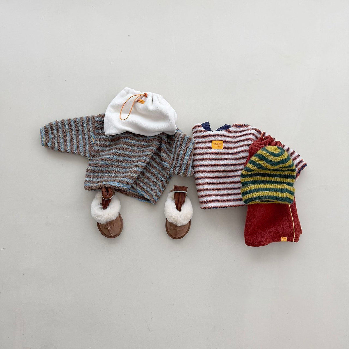 Toddler FW26 Stripe Sherpa Long Sleeve Top (4m-6y) - 2 Colors