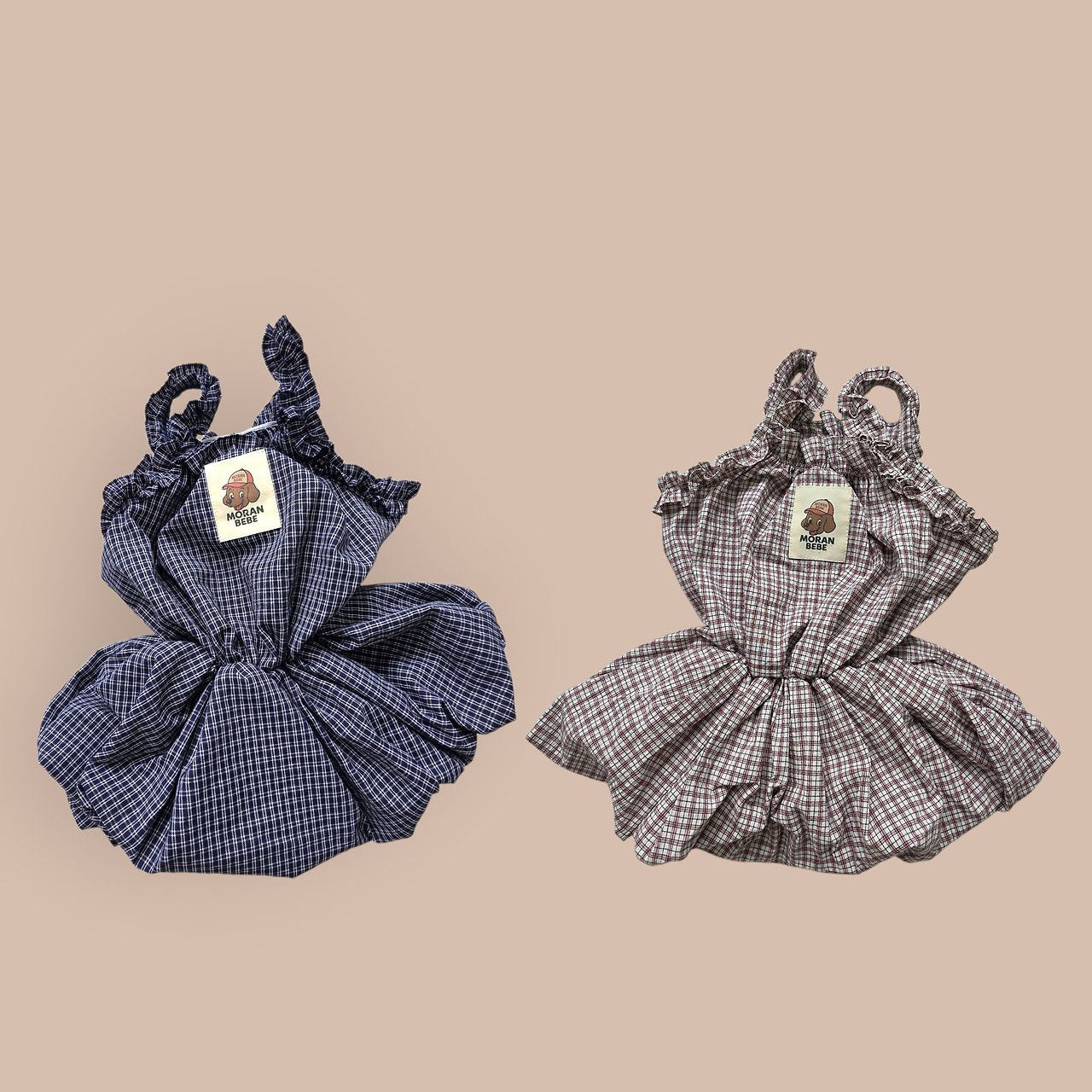 Toddler F26 Plaid Ruffled Bubble Dress(2-7y) - 2 Colors