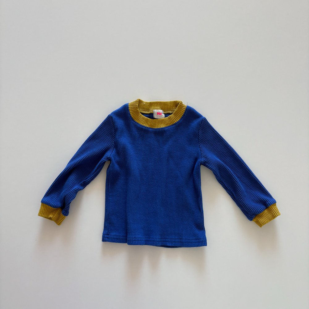 Toddler F26 Soft Ribbed Long Sleeve Top (1-6y) - Blue