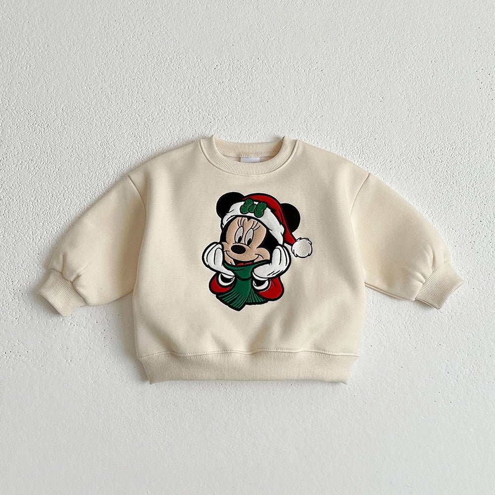 [Pre-Order] Toddler W24 Disney Embroidery Holiday Sweatshirt (1-10y) - 3 Colors