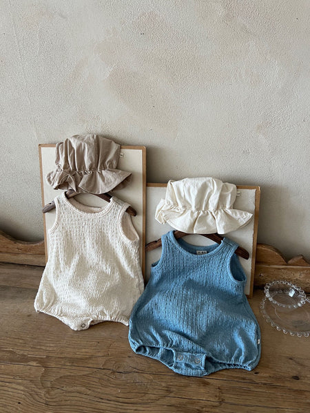 Baby Lala Textured Sleeveless Romper (0-18m) - 2 Colors