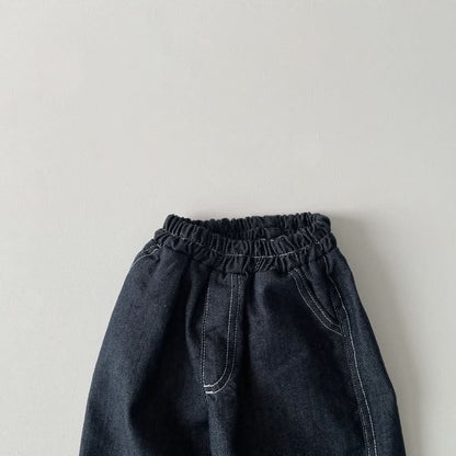 Toddler S25 Stitch Detail Denim Pull On Pants (1-6y) - Denim - AT NOON STORE