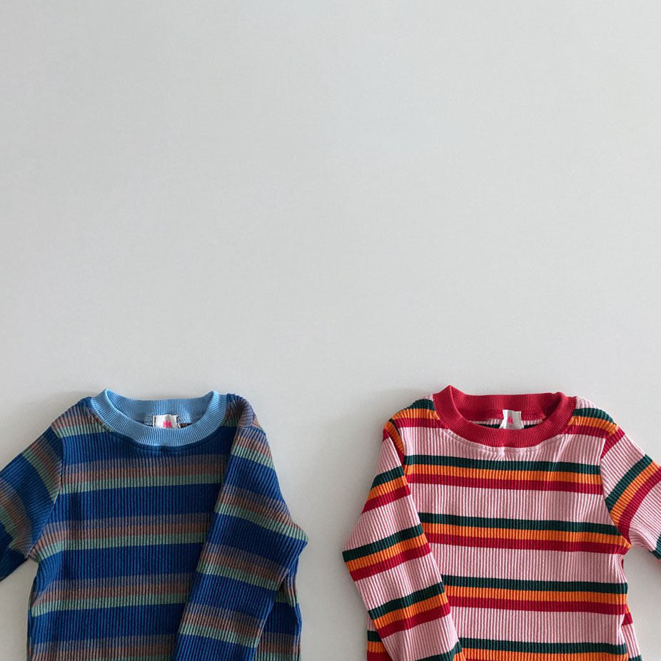 Toddler Retro Stripe Ribbed Top (1-6y) - 2 Colors - AT NOON STORE