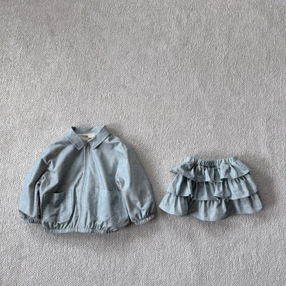 Baby Bella F25 Collared Jacket and Frill Skirt Set (6m-3y) - 2 Colors