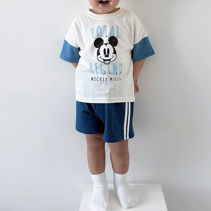 Toddle Disney Friends Contrast Short Sleeve Top and Shorts Set (2-7y) - 4 Colors - AT NOON STORE