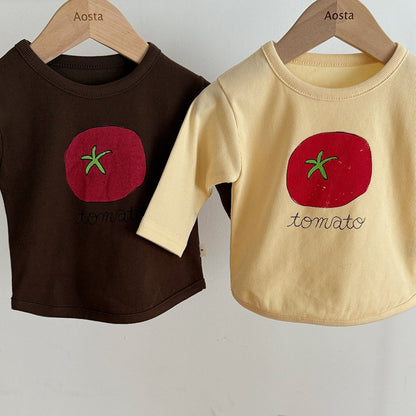 Baby/Toddler Aosta F25 Tomato Print Ribbed Long Sleeve Top (3m-5y)- 2 Colors - AT NOON STORE