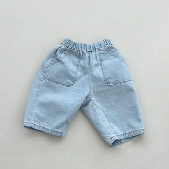 Baby S25 Front Pocket Stitch Detail Pull-On Denim Pants (3-18m) - Light Denim - AT NOON STORE