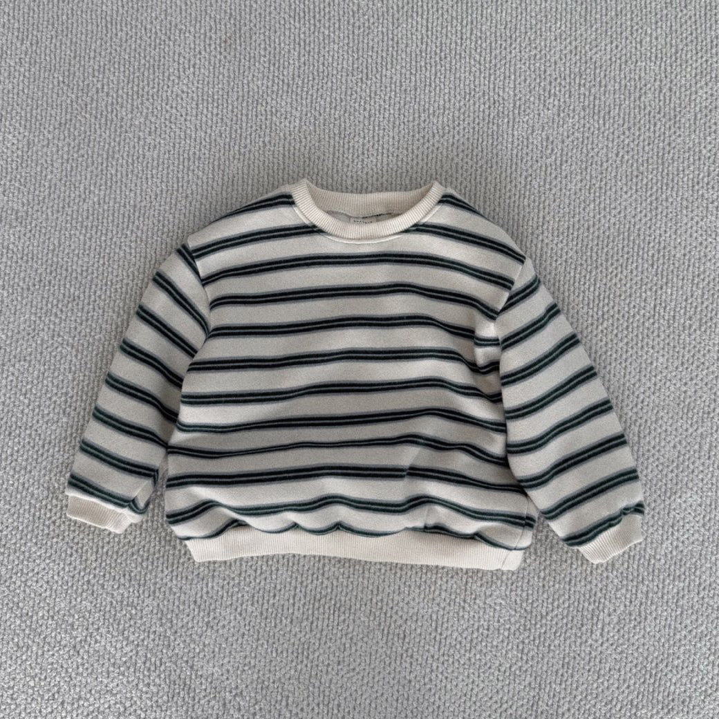 Baby Bella W24 Back Brushed Fabric Stripe Sweatshirt (6m-4y) - 2 Colors