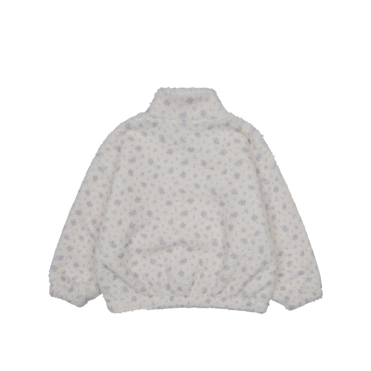 Girls Daisy Sherpa Mock Neck Zip-Up Jacket(3-10y) - Floral Ivory