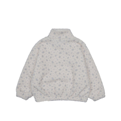 Girls Daisy Sherpa Mock Neck Zip-Up Jacket(3-10y) - Floral Ivory