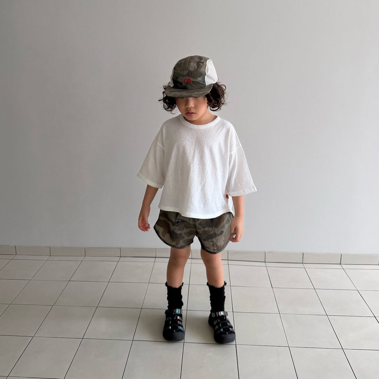 Kids SS26 Summer Camo Shorts (2-7y) - Olive - AT NOON STORE