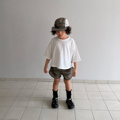 Kids SS26 Summer Camo Shorts (2-7y) - Olive - AT NOON STORE