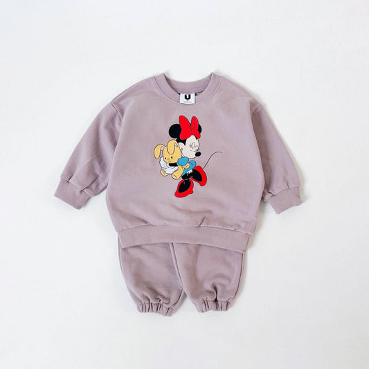 Toddler Minnie Sweatshirt and Jogger Pants Set (1-5y) - Dusty Purple - AT NOON STORE