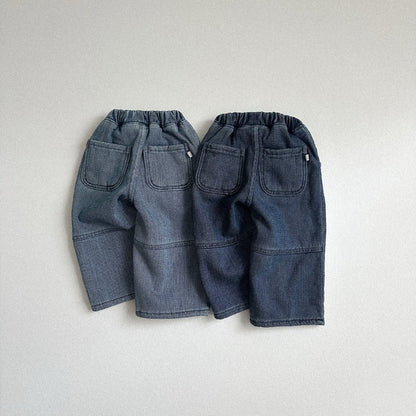 Toddler W25 Stitch Detail Warm and Comfy Denim Pants (10m-4y) - 2 Colors - AT NOON STORE