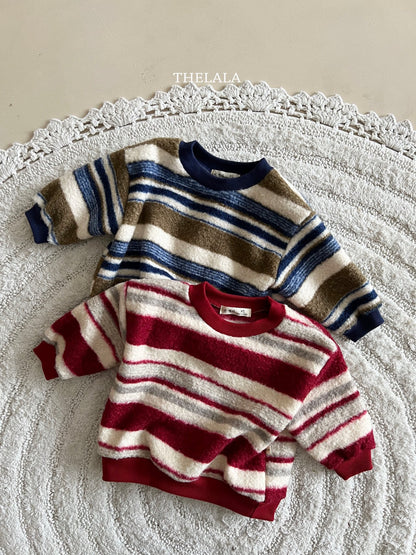 Toddler Lala FW25 Fluffy Stripe Sweatshirt (1-6y) - 2 Colors - AT NOON STORE