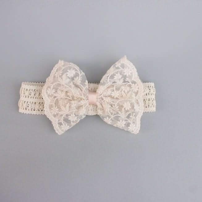 Baby Lace Headband (3-18m) - Ivory - AT NOON STORE