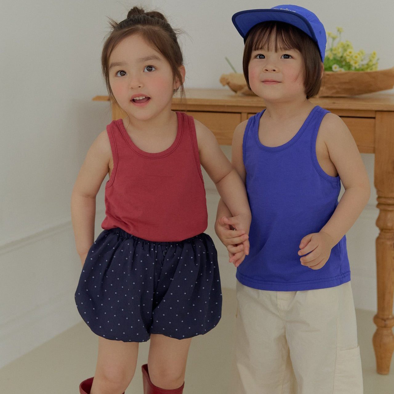 Toddler SS26 Polka Dot Balloon Shorts (2-7y) -Navy - AT NOON STORE