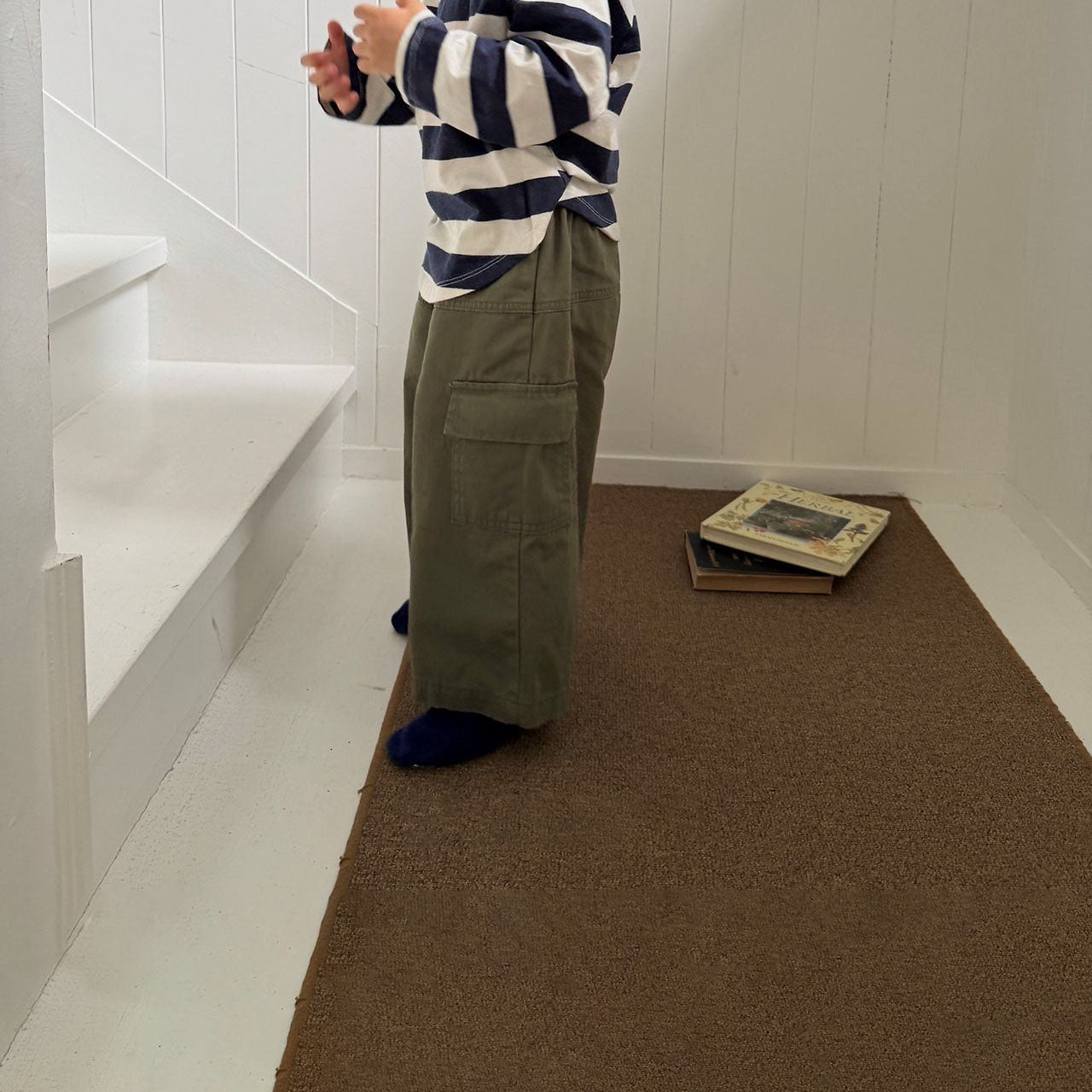 Kids F26 Stitch Detail Cargo Pants (2-8y) - Olive
