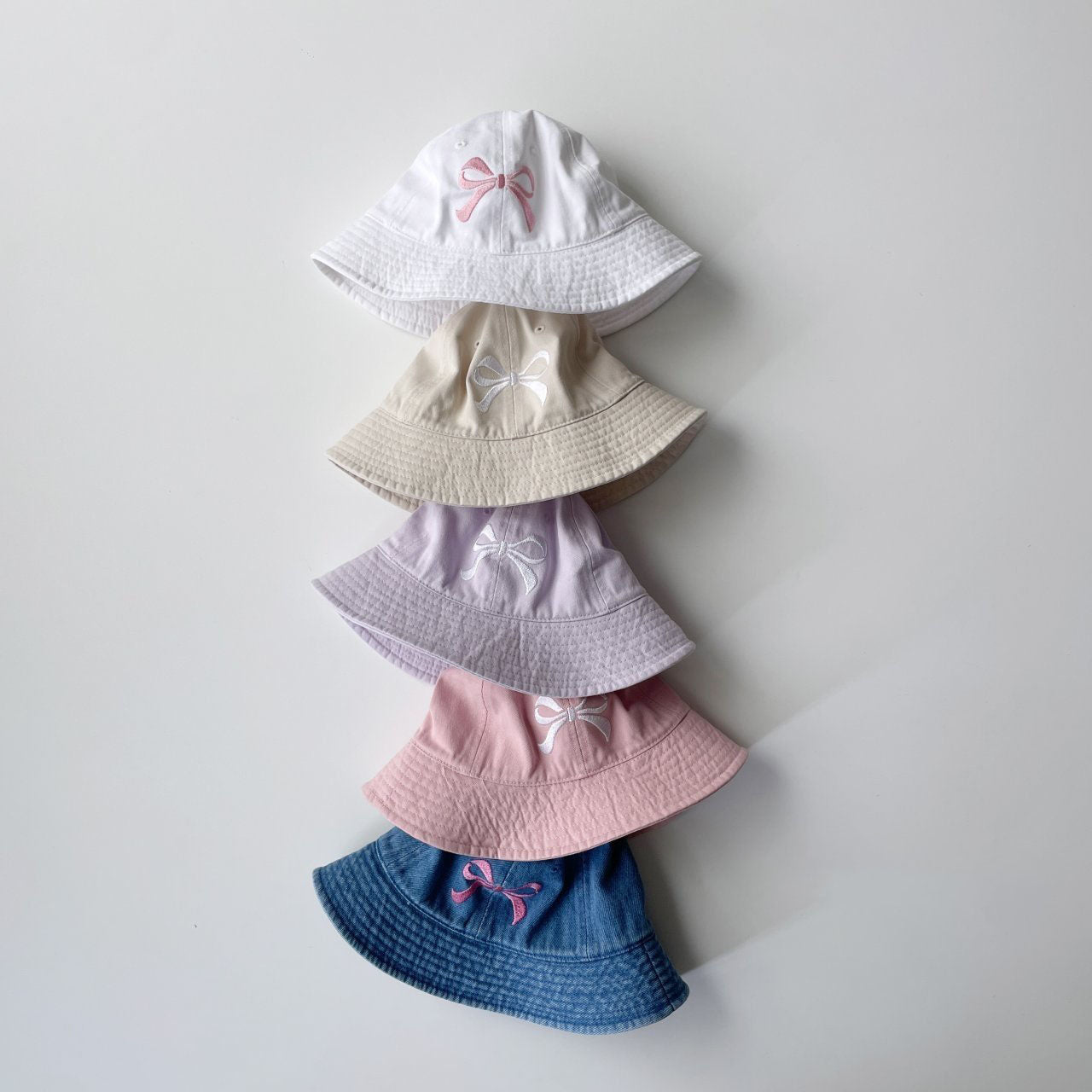 Toddler Bow Embroidery Bucket Hat (3-7y) - 5 Colors - AT NOON STORE