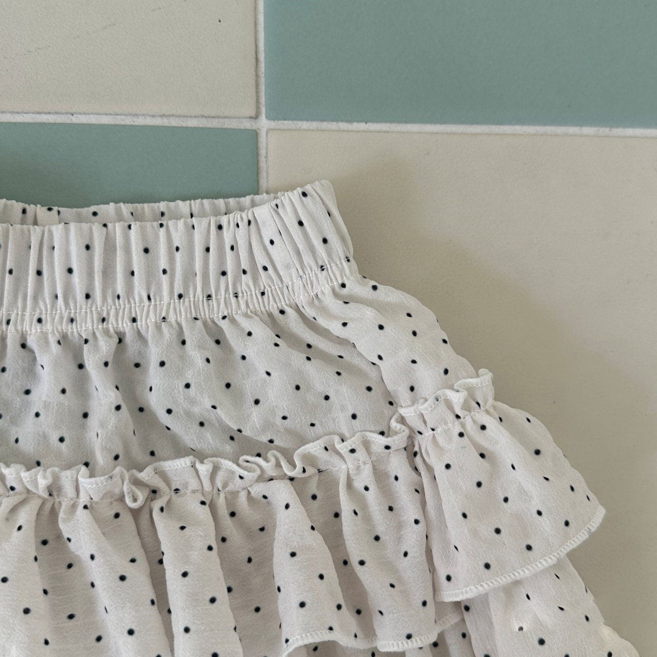 Kids SS25 Polka Dot Ruffle Layered Shorts (2-9y) - Ivory - AT NOON STORE