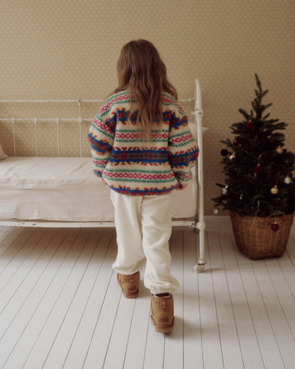 Kids W25 Fair Isle Sherpa Mock Neck Jacket(3-8y) - 2 Colors