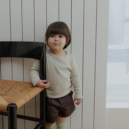 Toddler SP26 Pointelle Confetti Long Sleeve Top (10m-3y) - Ivory - AT NOON STORE
