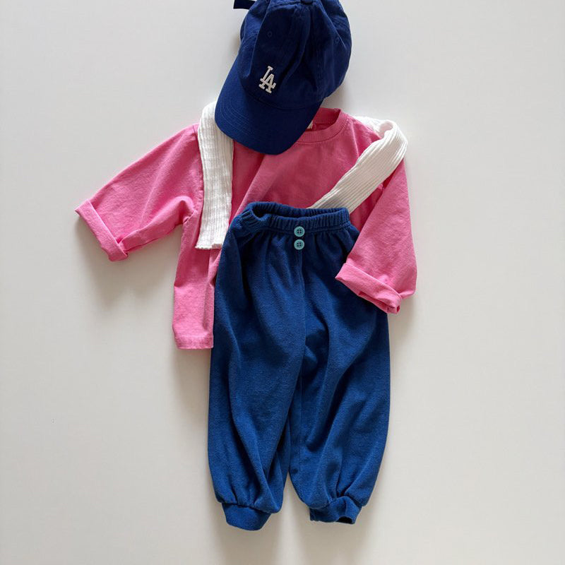 Toddler SP26 Basic Long Sleeve Loose Fit Top  (1-6y) - Pink - AT NOON STORE