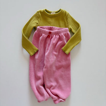 Toddler F26 Button Front Velour Jogger Pants  (1-6y) - 4 Colors