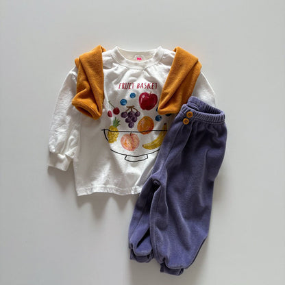 Toddler F26 Button Front Velour Jogger Pants  (1-6y) - 4 Colors