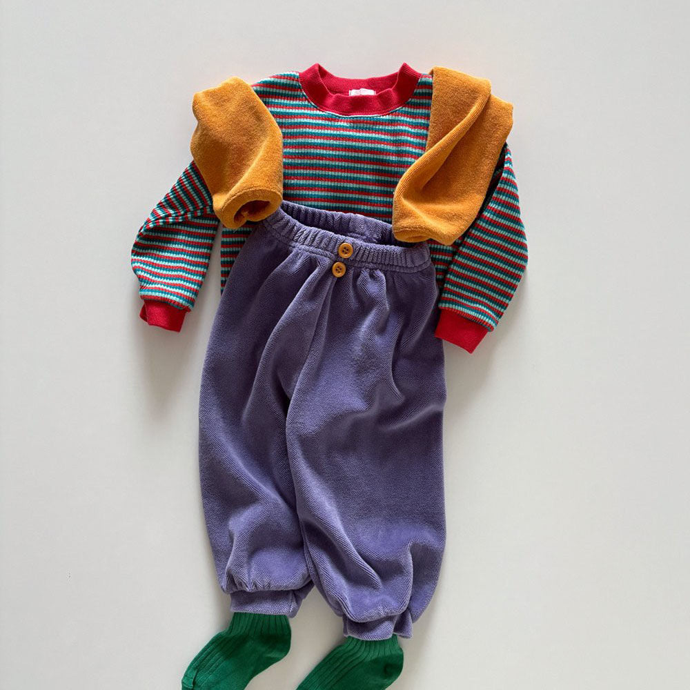 Toddler F26 Button Front Velour Jogger Pants  (1-6y) - 4 Colors
