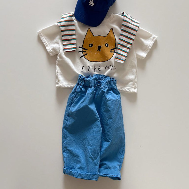 Toddler SP26 Frill Waist Pull-On Pants  (1-6y) - Blue - AT NOON STORE