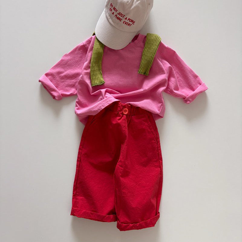 Toddler SP26 Basic Long Sleeve Loose Fit Top  (1-6y) - Pink - AT NOON STORE