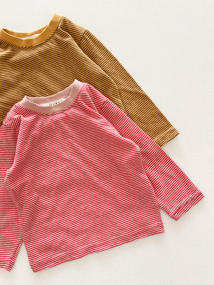 Kids W26 Cozy Stripe Long Sleeve Top (18m-10y) - 2 Colors