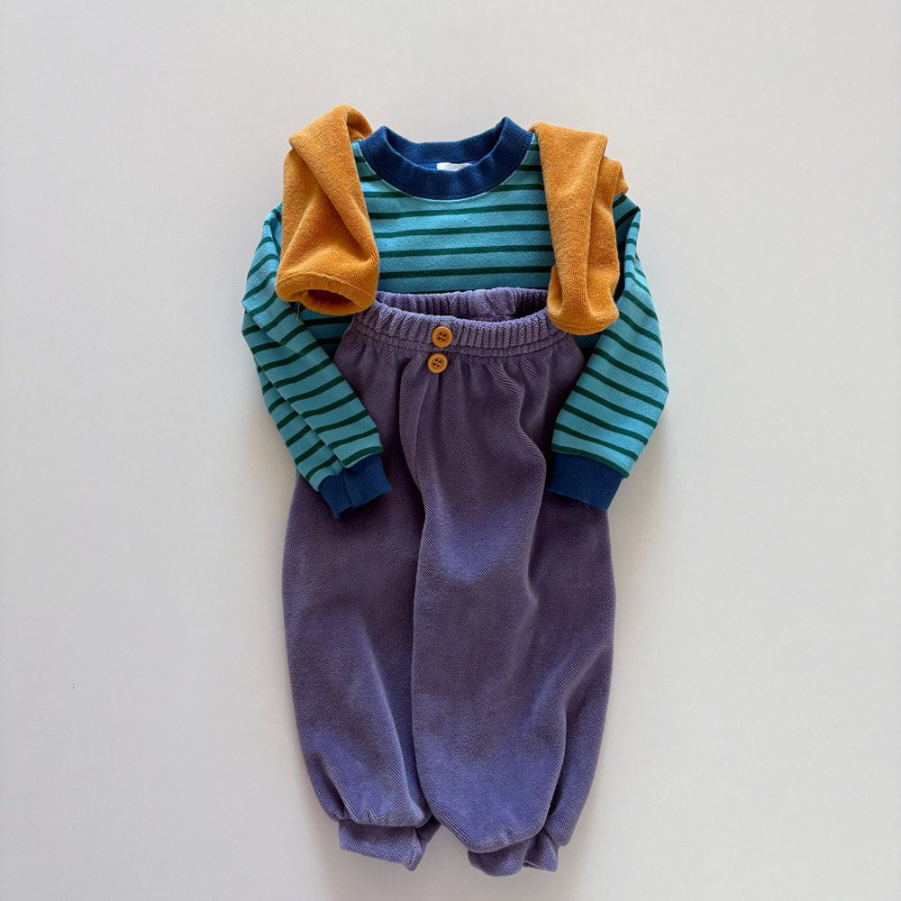Toddler F26 Button Front Velour Jogger Pants  (1-6y) - 4 Colors