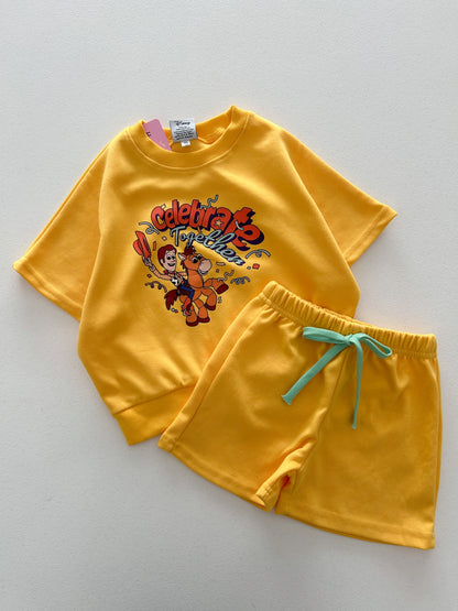 Toddler Toy Story Characters Short Sleeve Top and Shorts Set (18m-6y) - 3 Colors - AT NOON STORE