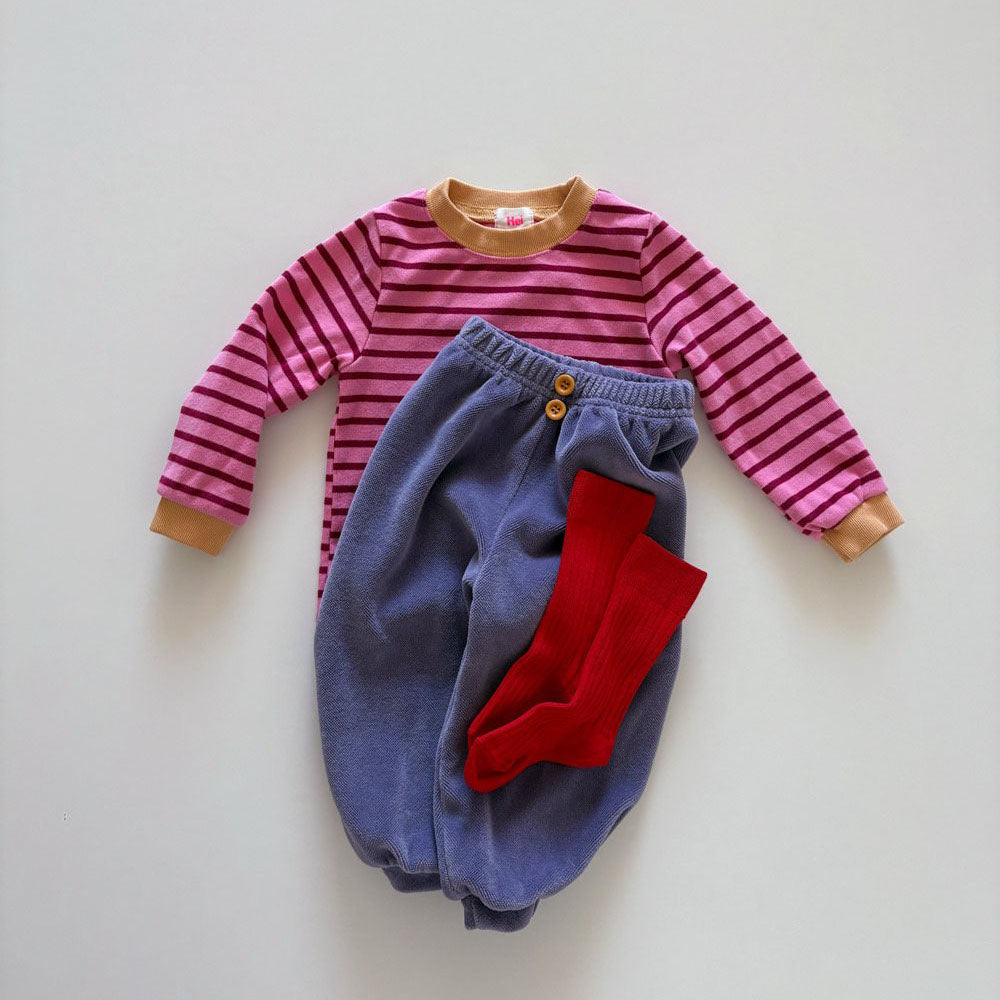 Toddler F26 Button Front Velour Jogger Pants  (1-6y) - 4 Colors
