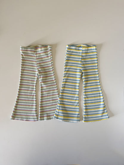 Toddler SS25 Multi Color Stripe Ribbed Pants (1-8y) - 2 Colors