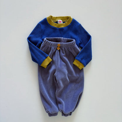 Toddler F26 Button Front Velour Jogger Pants  (1-6y) - 4 Colors