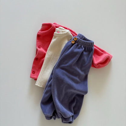 Toddler F26 Button Front Velour Jogger Pants  (1-6y) - 4 Colors