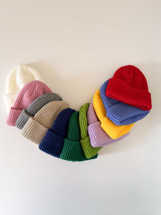 Toddler Adult At Noon Ribbed Knit Beanie (2y to adult) - 11 Colors