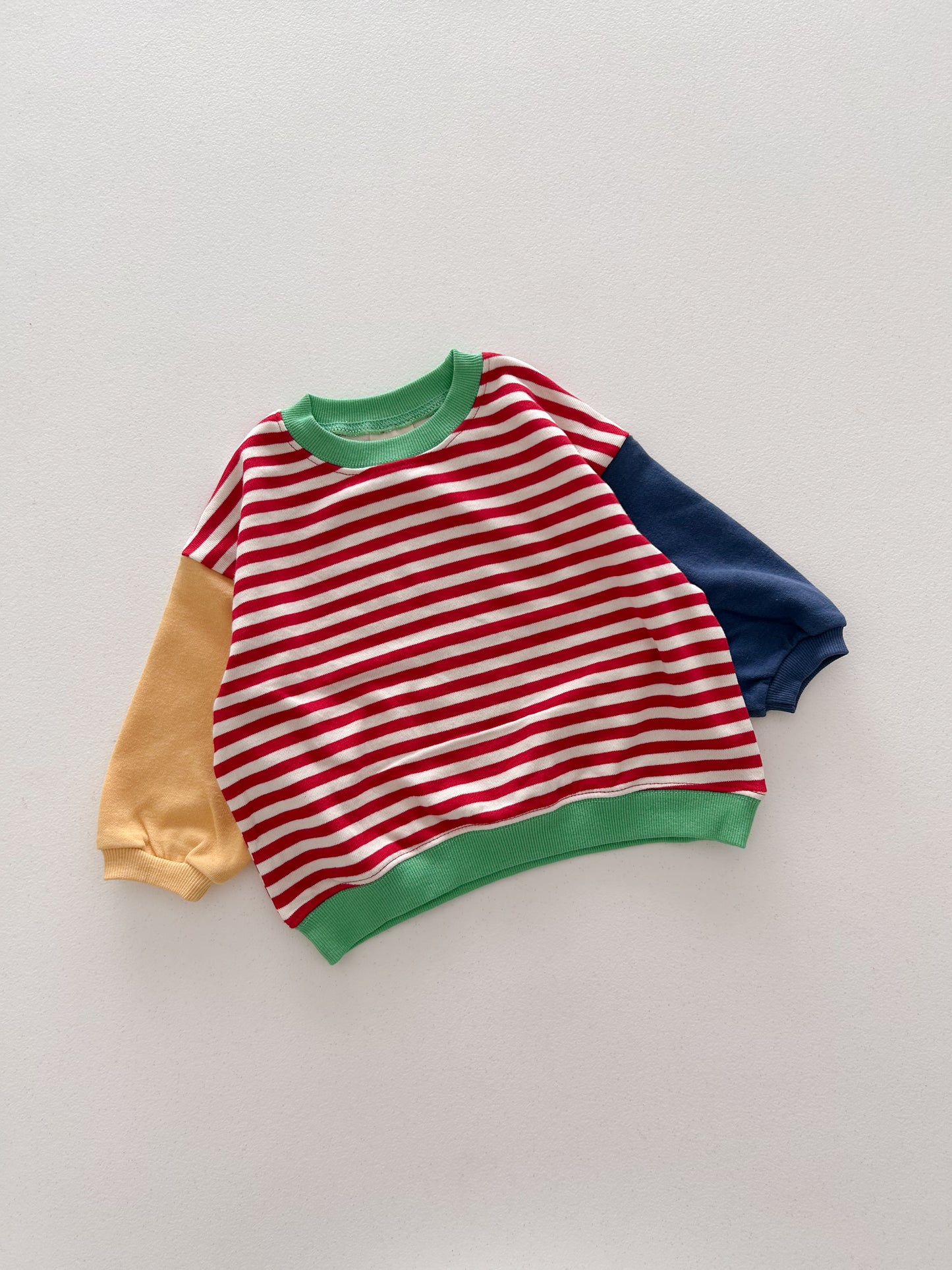 Kids Soy F26 Colorblock Stripe Long Sleeve Sweatshirt (1-6y) - Red
